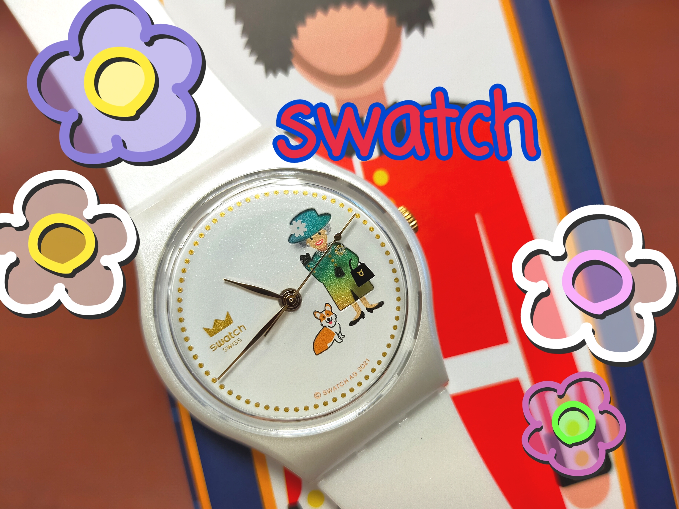 エリザベス女王時計✨スウォッチ✨swatch エリザベス女王　腕時計　時計